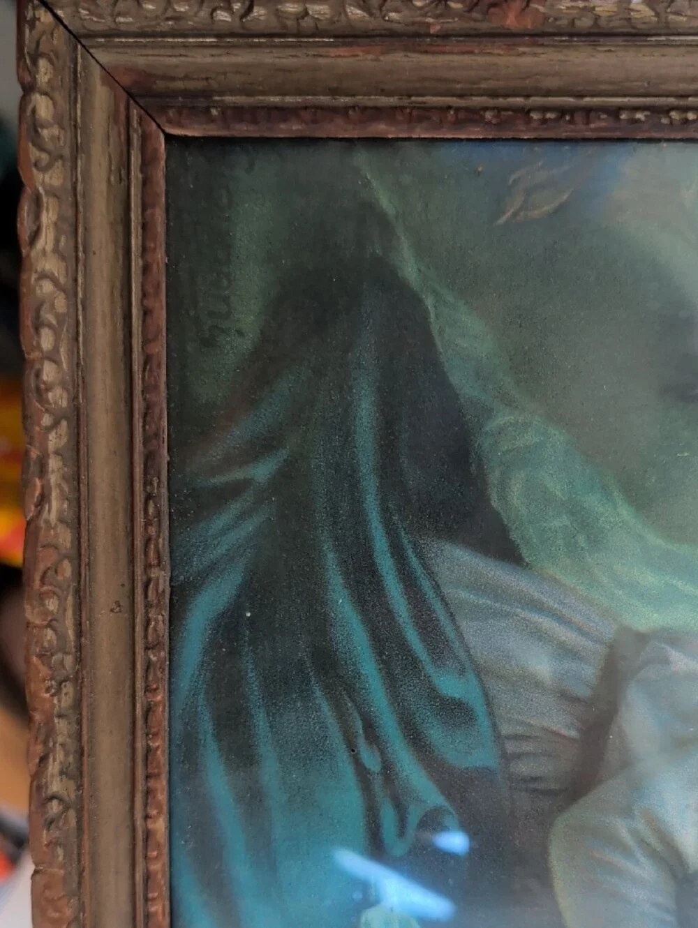 Framed devotional chromolithograph - The Holy Family